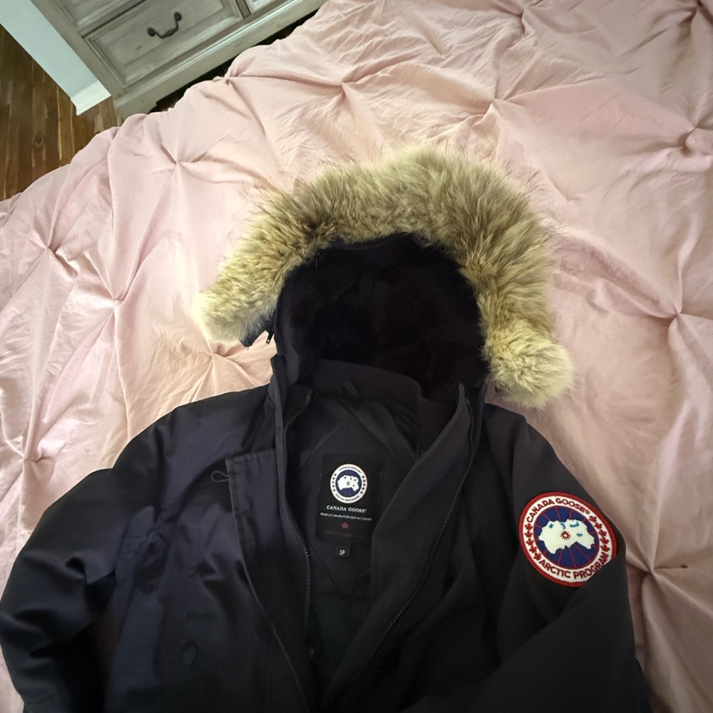Canada Goose Marine Navy Parka with Coyote Fur